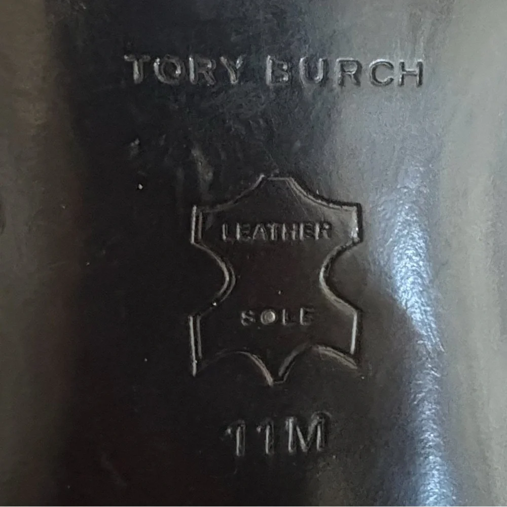 Tory Burch Black Velvet Eleanor 65‎ MM Heels Size 11 Flaw: Wear